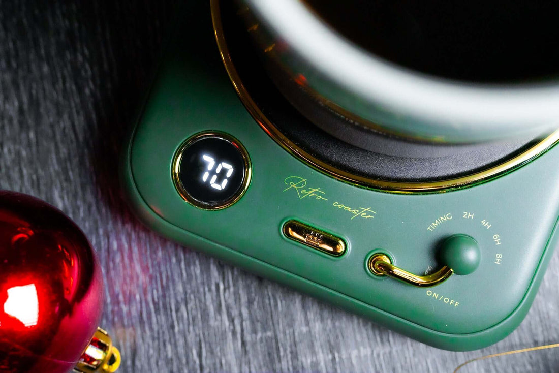 Green Retro Coaster coffee warmer coaster