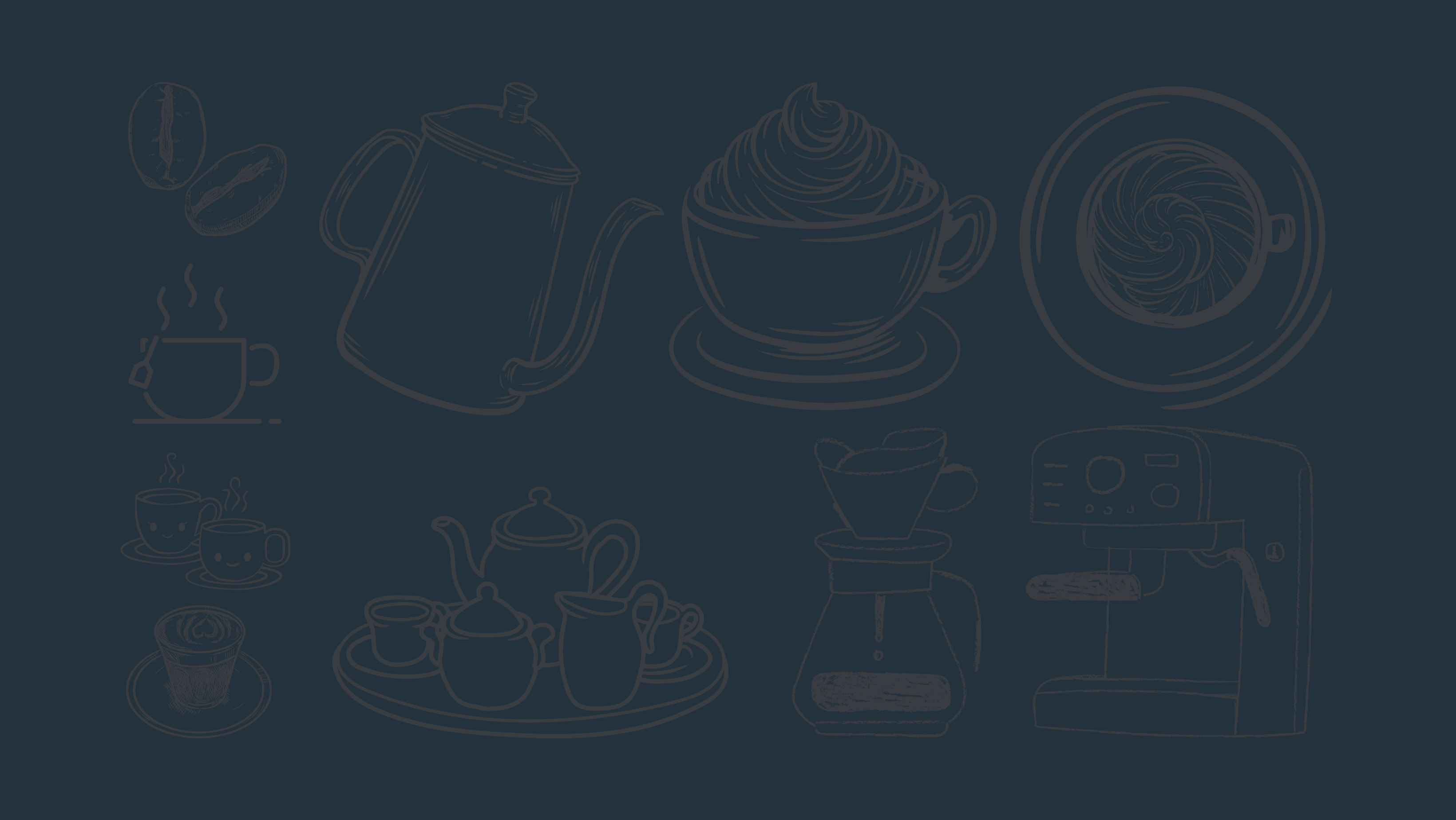 Coffee, tea, hot chocolate and other type of hot drinks