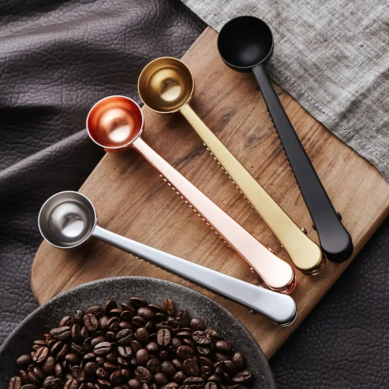 Retro spoon different color options with coffee beans