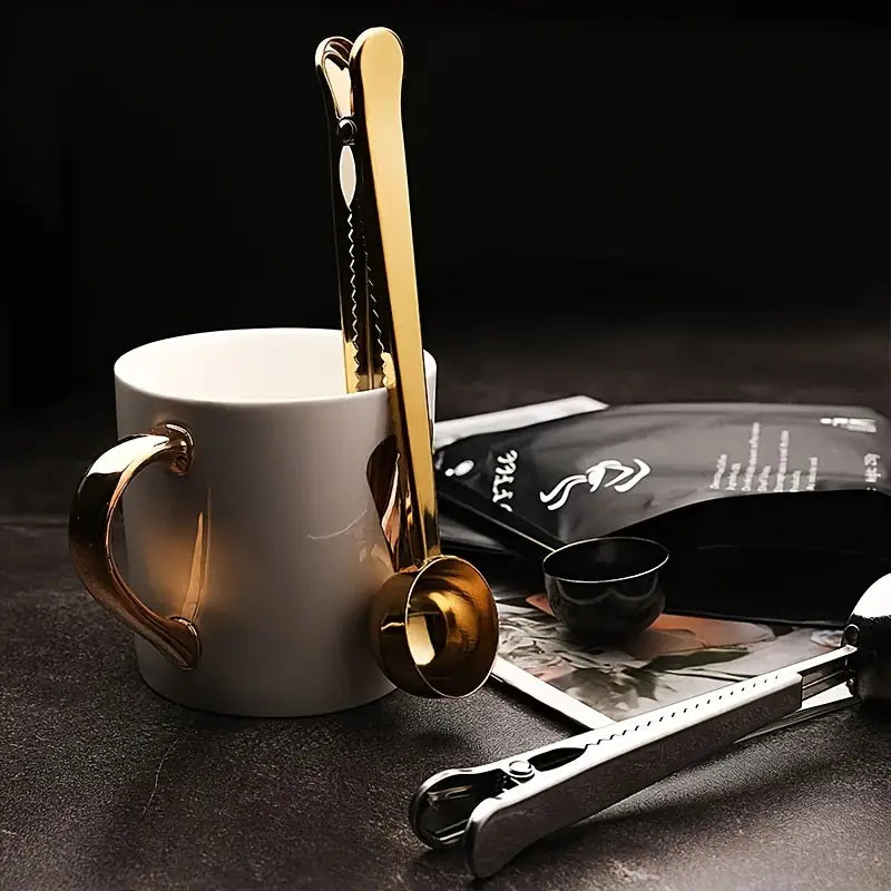 The retro coffee and tea spoon inside a mug