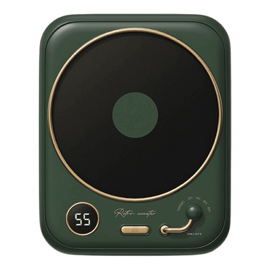 green retro coaster cup warmer