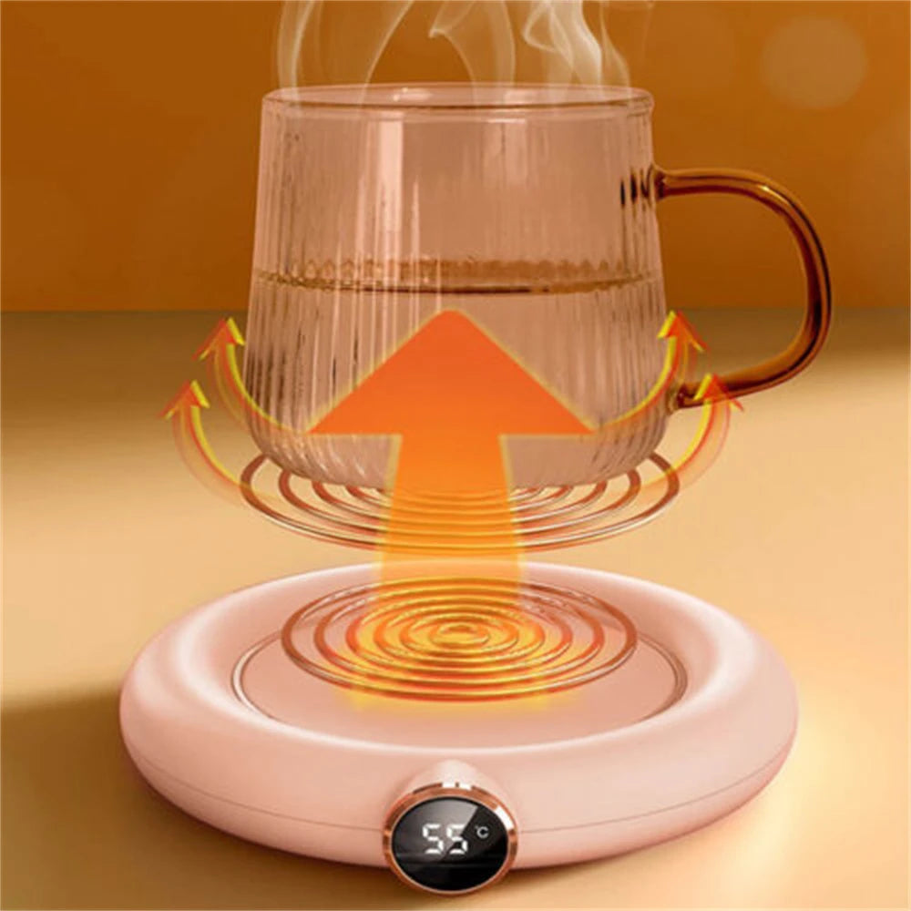 Cup Warmer Pad Mini Portable Coffee Mug Heating Tea Milk Keep Warm Heater  Gift Set - White